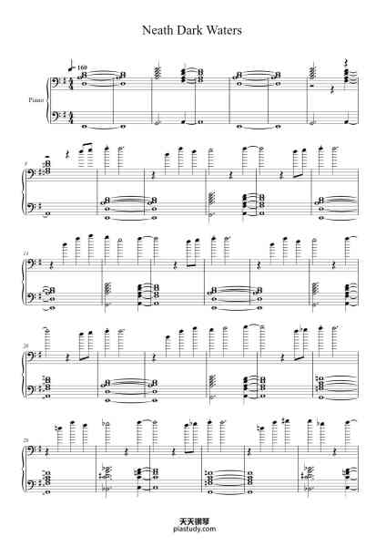 “Neath Dark Waters”钢琴谱-arr,MoriUehara-免费下载-天天钢琴