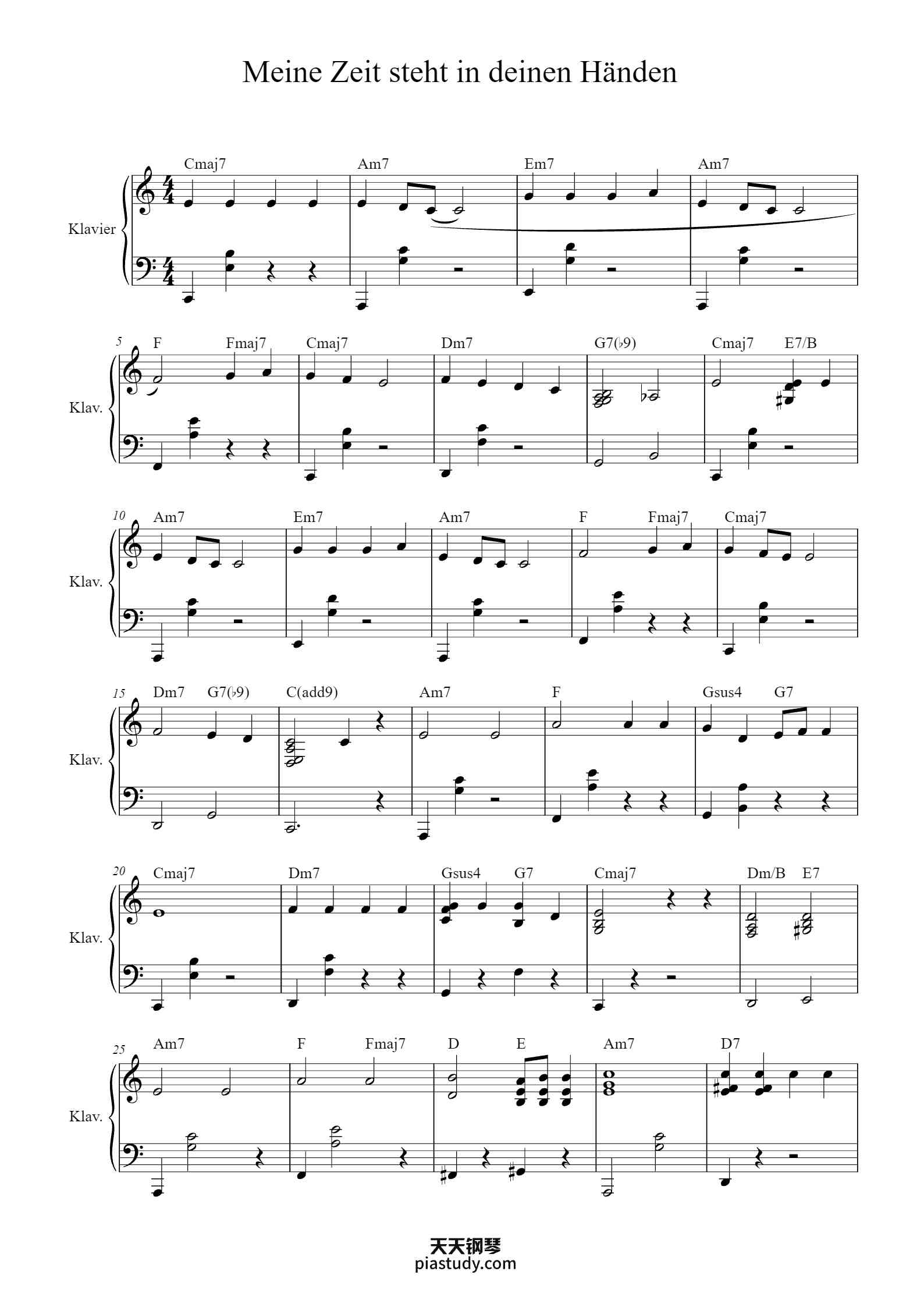 Meine Zeit Steht In Deinen H nden Piano Sheet Music By Text Und meine-zeit-steht-in-deinen-h-nden-piano-sheet-music-by-text-und