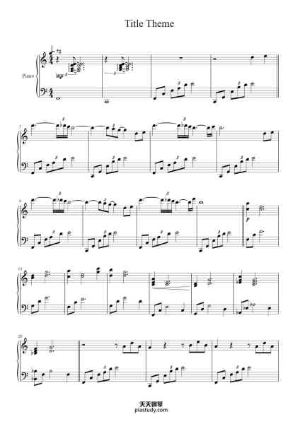 “Title Theme (The Legend of Zelda: Ocarina of Time)”钢琴谱-Nellvi-免费下载-天天钢琴
