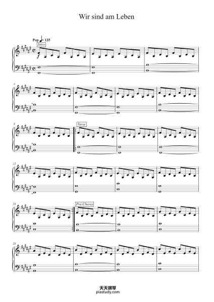 “Wir sind am Leben”钢琴谱-Transcribed by
mysheetmusictranscriptions.com-免费下载-天天钢琴