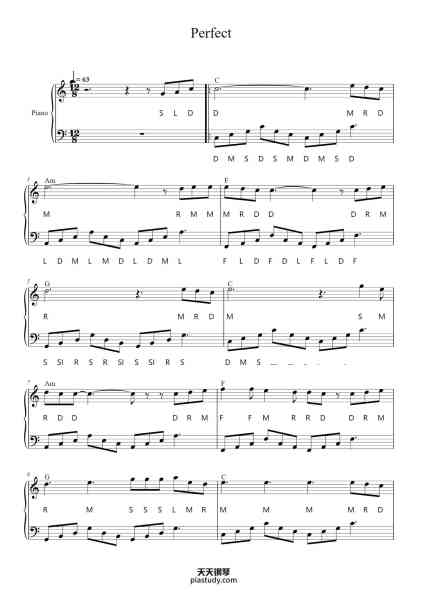 “Perfect”钢琴谱-Arr.F.GONZALO-免费下载-天天钢琴