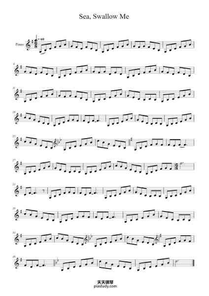 “Sea, Swallow Me”钢琴谱-Harold Budd,  Robin Guthrie,  Elizabeth Fraser, Simon Raymond-免费下载-天天钢琴