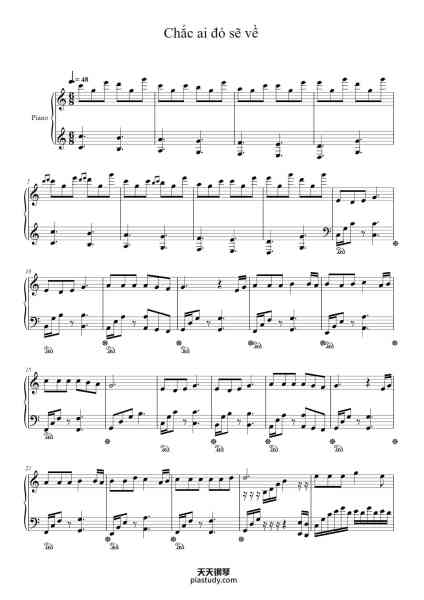 “Chắc ai đó sẽ về”钢琴谱-Sơn Tùng M-TP
Arr. JT-免费下载-天天钢琴