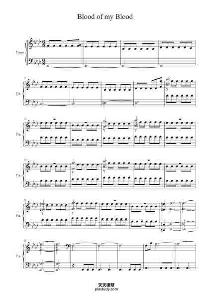 “Blood of my Blood”钢琴谱-Ramin Djawadi-免费下载-天天钢琴