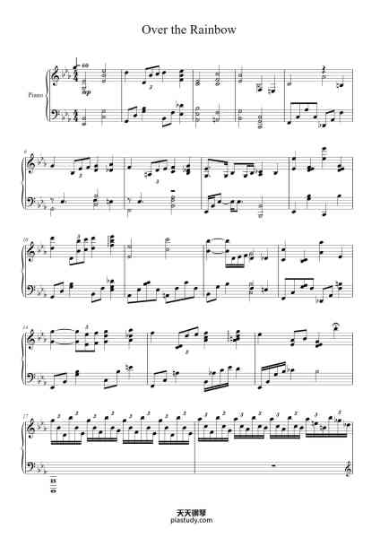 “Over the Rainbow”钢琴谱-Harold Arlen-免费下载-天天钢琴