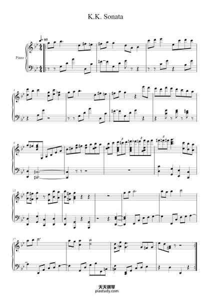 “K.K. Sonata”钢琴谱-Manaka Tominaga / Shiho Fujii-免费下载-天天钢琴