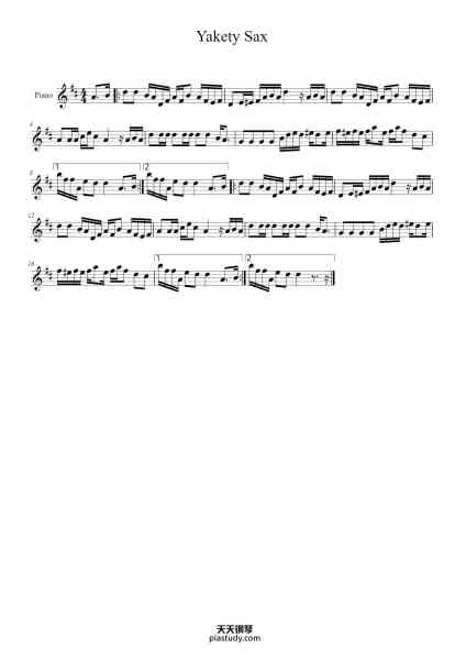 “Yakety Sax”钢琴谱-Wernions-免费下载-天天钢琴
