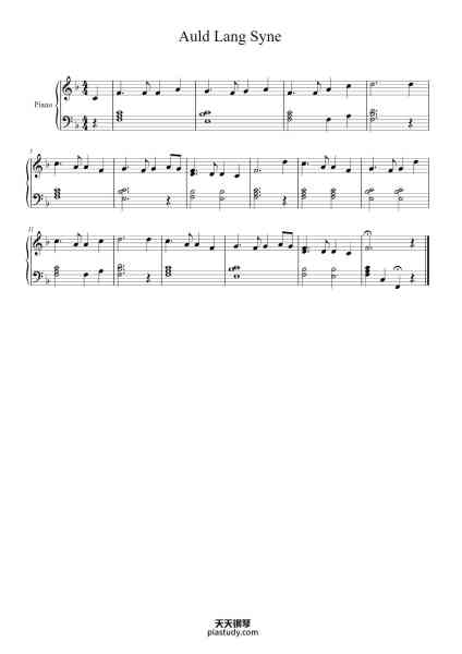 “Auld Lang Syne”钢琴谱-Misc Traditional-免费下载-天天钢琴