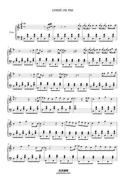 “count on me”钢琴谱-Bruno Mars-免费下载-天天钢琴