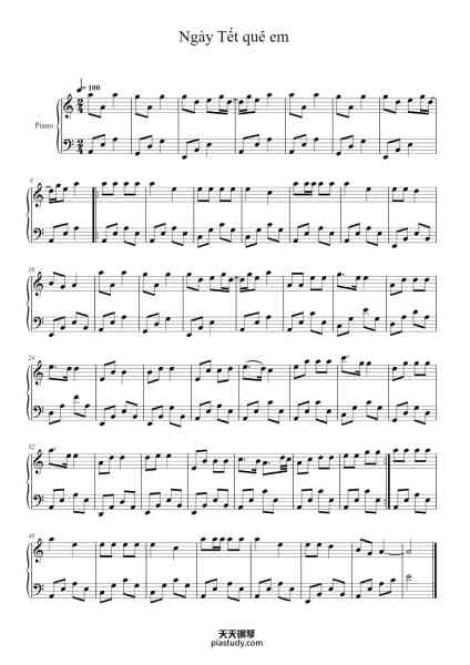 “Ngày Tết quê em”钢琴谱-Từ Huy-免费下载-天天钢琴