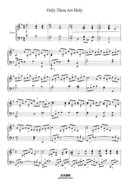 “Only Thou Art Holy”钢琴谱-Mary Mc Donald-免费下载-天天钢琴
