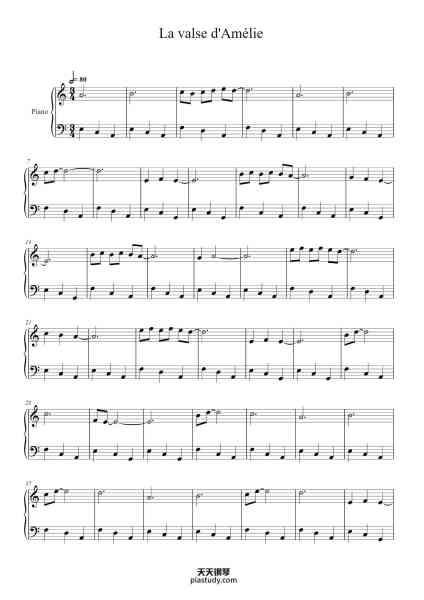 “La Valse d'Amélie”钢琴谱-Guess the Composer-免费下载-天天钢琴