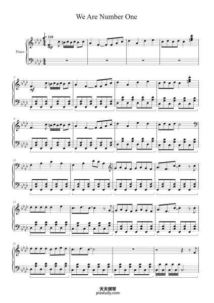 “We Are Number One”钢琴谱-Hethew Eiria-免费下载-天天钢琴