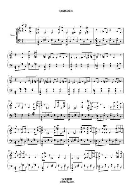 “seasons”钢琴谱-arr. zon-免费下载-天天钢琴