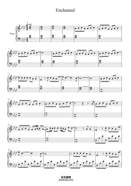 “Enchanted”钢琴谱-Taylor Swift-免费下载-天天钢琴