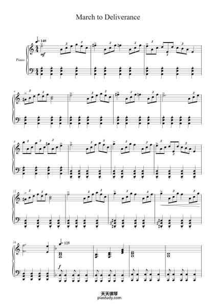 “March to Deliverance”钢琴谱-arranged by xanderbuns@twitter-免费下载-天天钢琴