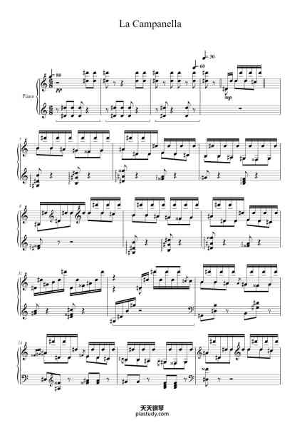 “La Campanella in G♯ Minor, S. 141/3”钢琴谱-Franz Liszt-免费下载-天天钢琴