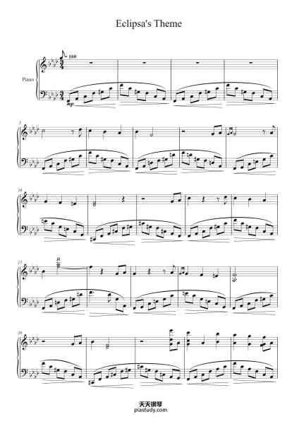 “Eclipsa's Theme”钢琴谱-Brian H. Kim Arr. Chromel-免费下载-天天钢琴