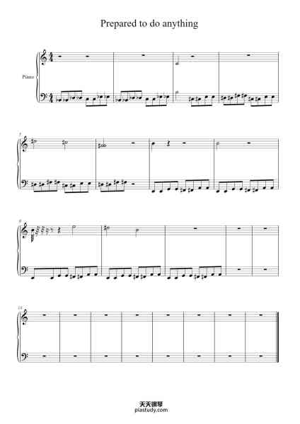 “Prepared to do anything”钢琴谱-David Arnold and Michael Price-免费下载-天天钢琴