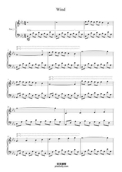 “Wind”钢琴谱-Brian Crain-免费下载-天天钢琴
