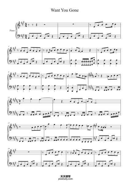 “Want You Gone”钢琴谱-Jonathan Coultan
Arr. Sebastian Wolff
Tweaks by Ashraya Shrestha -免费下载-天天钢琴