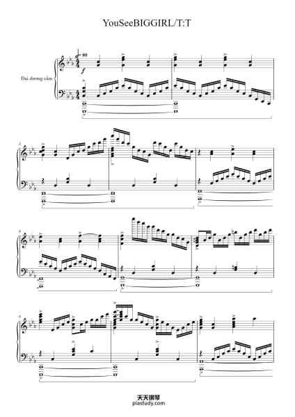 “YouSeeBIGGIRL/T:T”钢琴谱-Transcribed by QuangTrung-免费下载-天天钢琴