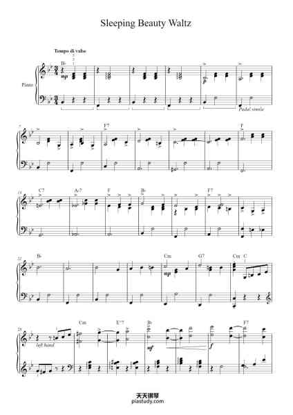 “The Sleeping Beauty, Op. 66: Waltz”钢琴谱-Pyotr Ilyich Tchaikovsky/Arr. L. Grant-免费下载-天天钢琴