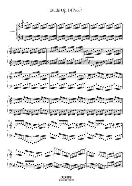 “Étude Op. 14 No. 7”钢琴谱--免费下载-天天钢琴