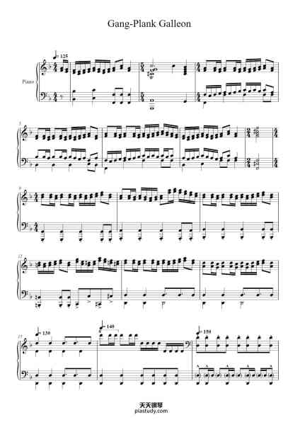 “Gang-Plank Galleon”钢琴谱-Arranged by Project-免费下载-天天钢琴