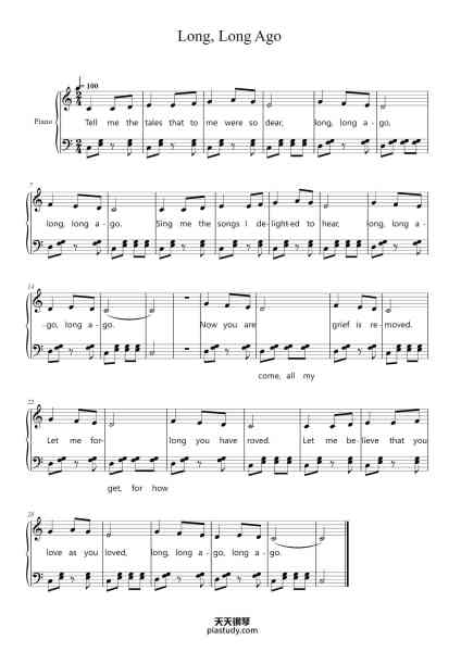 “Long, Long Ago”钢琴谱-Peter-免费下载-天天钢琴
