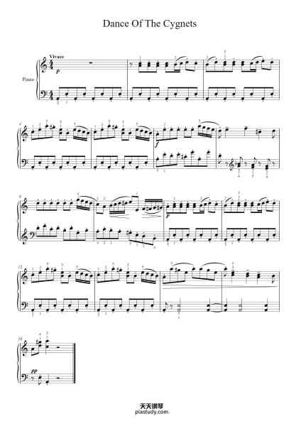 “Dance of the Cygnets”钢琴谱-Petr TCHAIKOVSKY-免费下载-天天钢琴