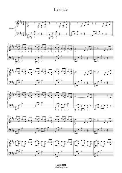 “Le onde”钢琴谱-Ludovico Einaudi-免费下载-天天钢琴