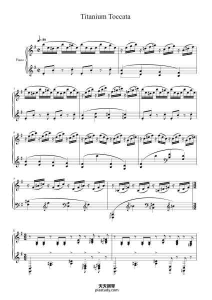 “Titanium Toccata”钢琴谱-Dennis Alexander-免费下载-天天钢琴