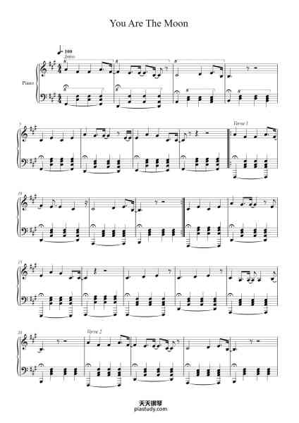 “You Are The Moon”钢琴谱-Transcribed by
smarsvelous
-免费下载-天天钢琴