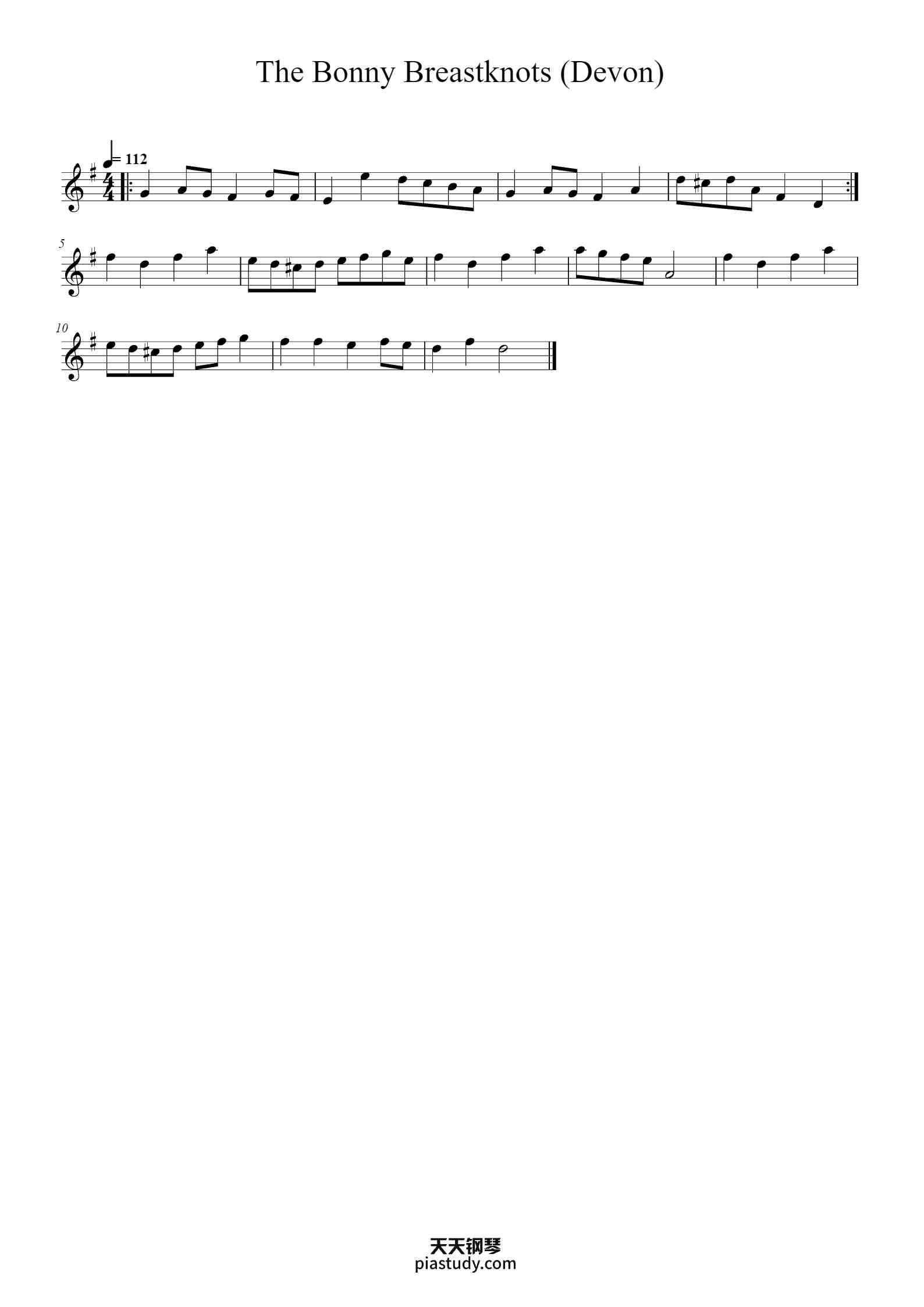 The Bonny Breastknots (Devon)钢琴谱 - BioTaru - free piano sheet music ...
