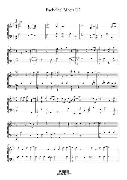 “Pachelbel Meets U2”钢琴谱-Jon Schmidt-免费下载-天天钢琴
