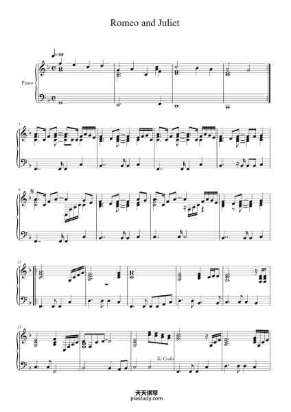 “Romeo and Juliet”钢琴谱-Words & Music by Mark Knopfler-免费下载-天天钢琴