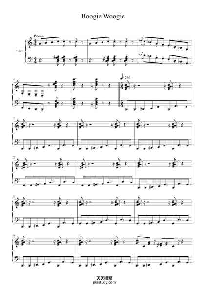 “Boogie woogie”钢琴谱-Arthur Migliazza-免费下载-天天钢琴