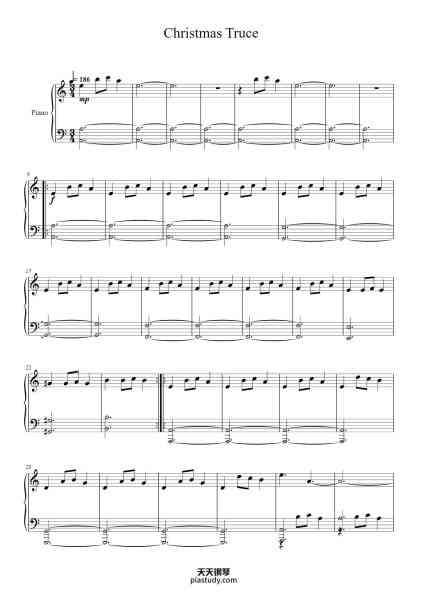 “Christmas Truce”钢琴谱-SABATON-免费下载-天天钢琴