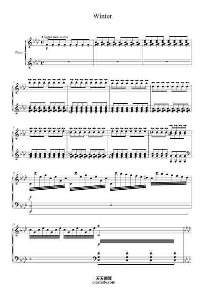 “The Four Seasons - Winter in F Minor, RV. 297”钢琴谱-Vivaldi-免费下载-天天钢琴