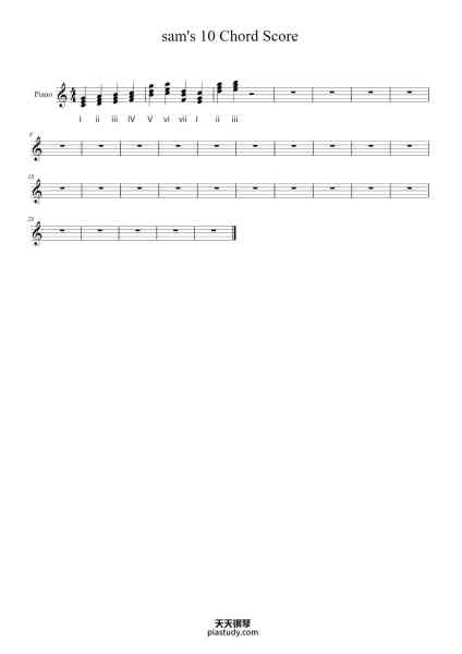 “sam's 10 Chord Score”钢琴谱-Composer-免费下载-天天钢琴