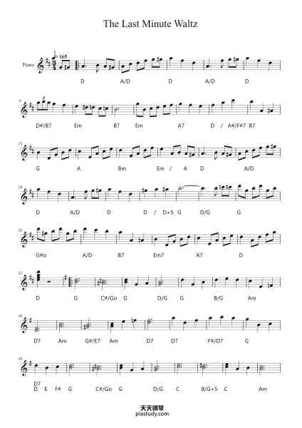 “The Last Minute Waltz”钢琴谱-Ella Peebles-免费下载-天天钢琴