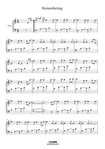“Remembering”钢琴谱-Avishai Cohen-免费下载-天天钢琴