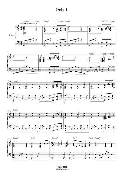 “Only 1”钢琴谱-Ariana Grande
Arr. PianoNest 
DeMorié Robinson-免费下载-天天钢琴
