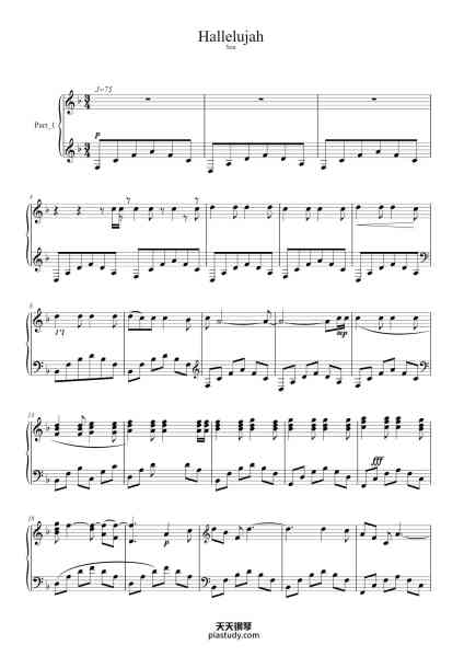 “Hallelujah”钢琴谱-Mur-免费下载-天天钢琴