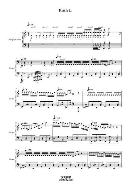 “Rush E”钢琴谱-By Sheet Music Boss-免费下载-天天钢琴