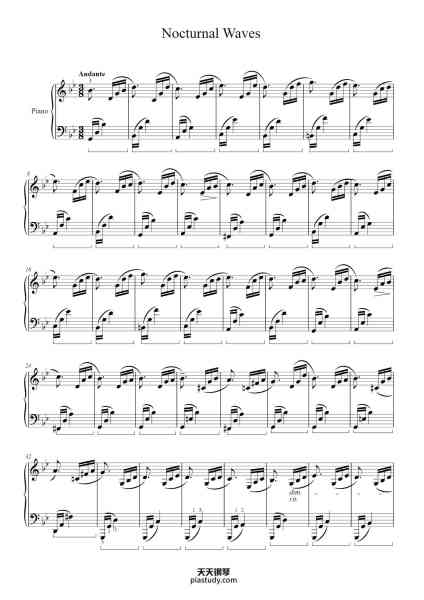 “Nocturnal Waves”钢琴谱-Davide Gullotto-免费下载-天天钢琴