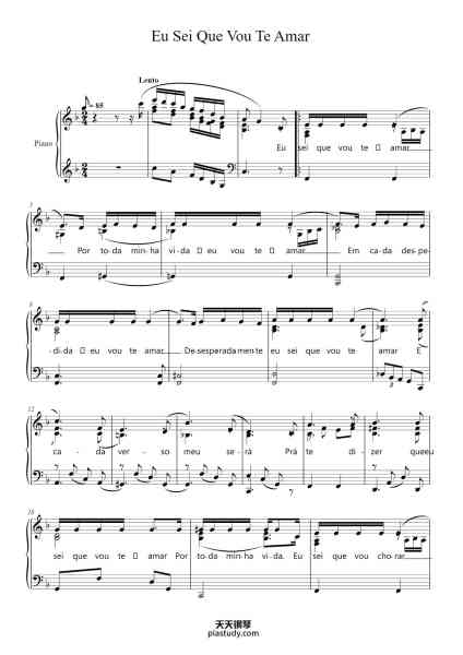 “Eu Sei Que Vou Te Amar”钢琴谱-Antonio Carlos Jobin-免费下载-天天钢琴