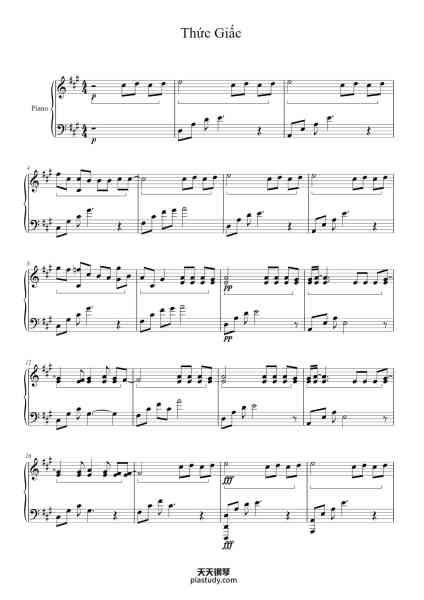 “Thức Giấc”钢琴谱-Dalab-免费下载-天天钢琴