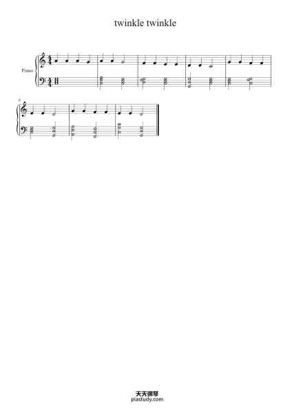 “twinkle twinkle”钢琴谱-arr by Elijah G.-免费下载-天天钢琴